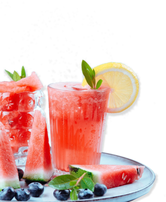 红色夏季冷饮西瓜汁饮料促销海报